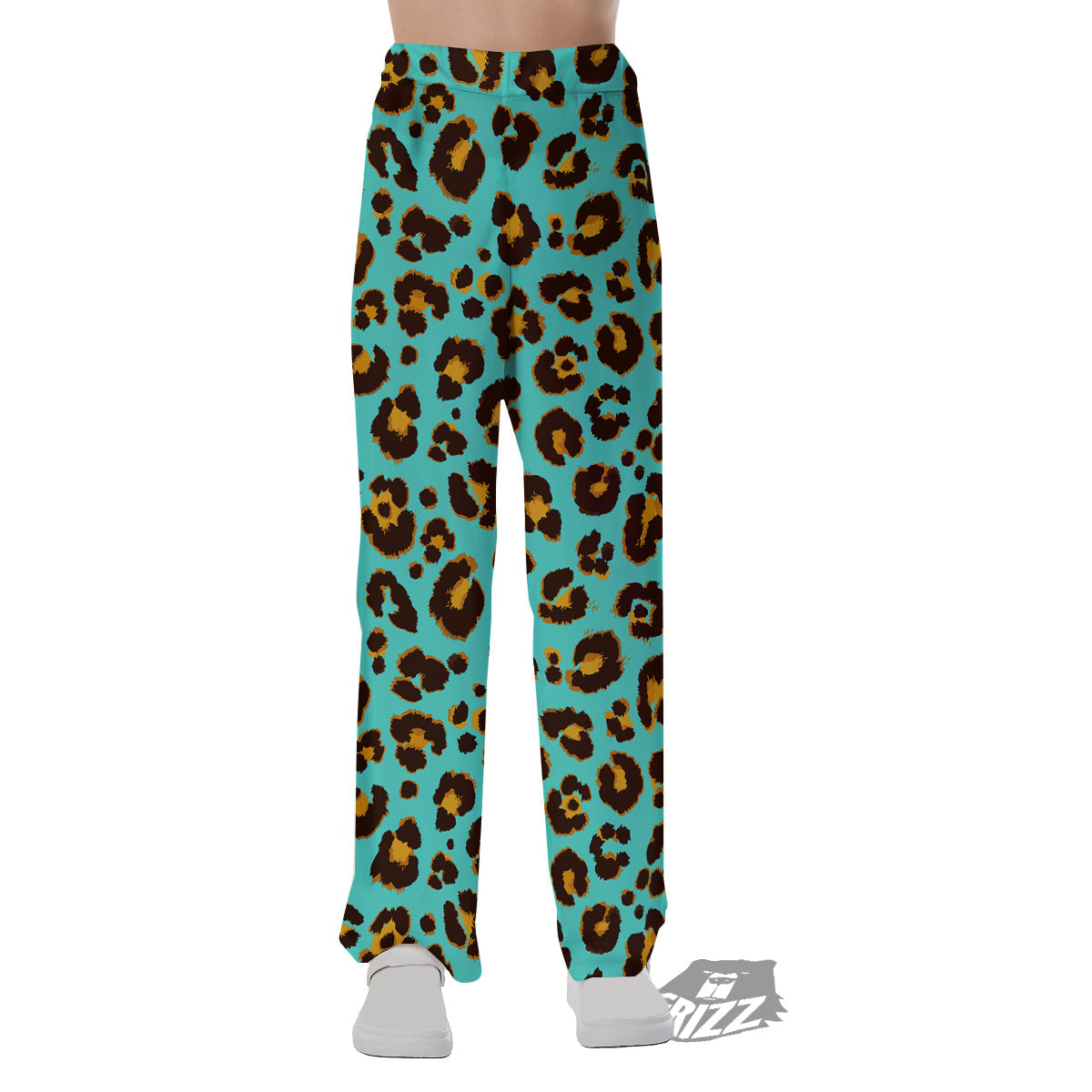 Leopard Turquoise Print Pattern Pajama Pants-grizzshop