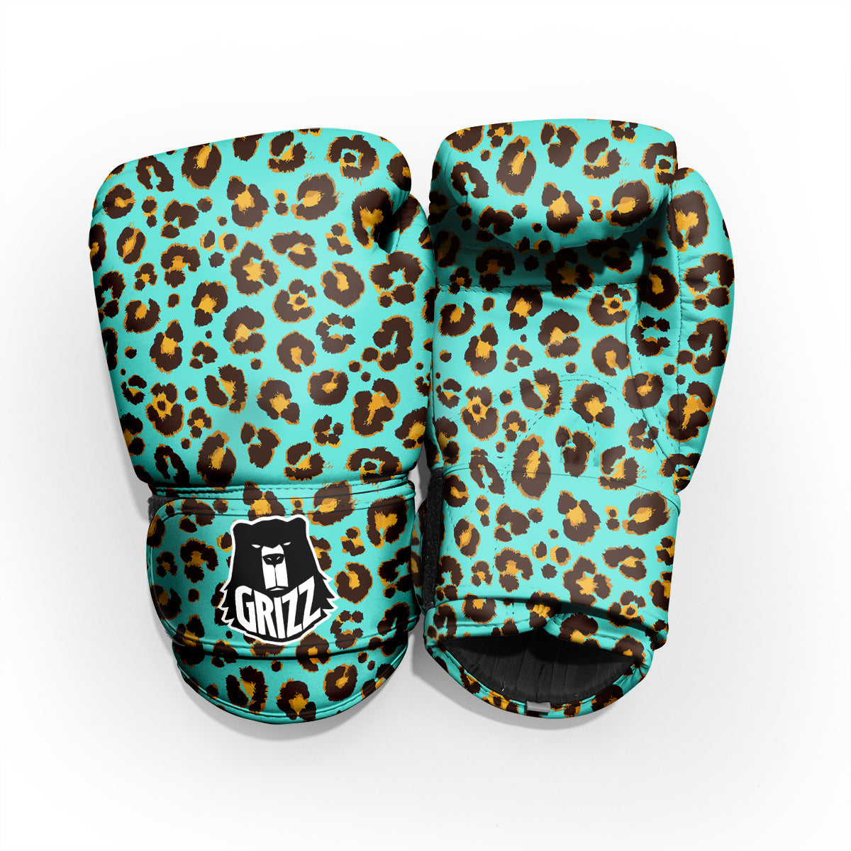 Leopard Turquoise Print Pattern Pro Boxing Glove