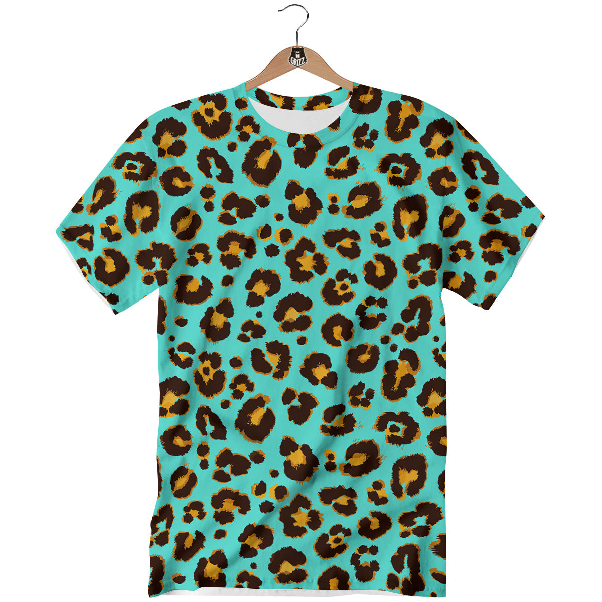 Leopard Turquoise Print Pattern T-Shirt-grizzshop