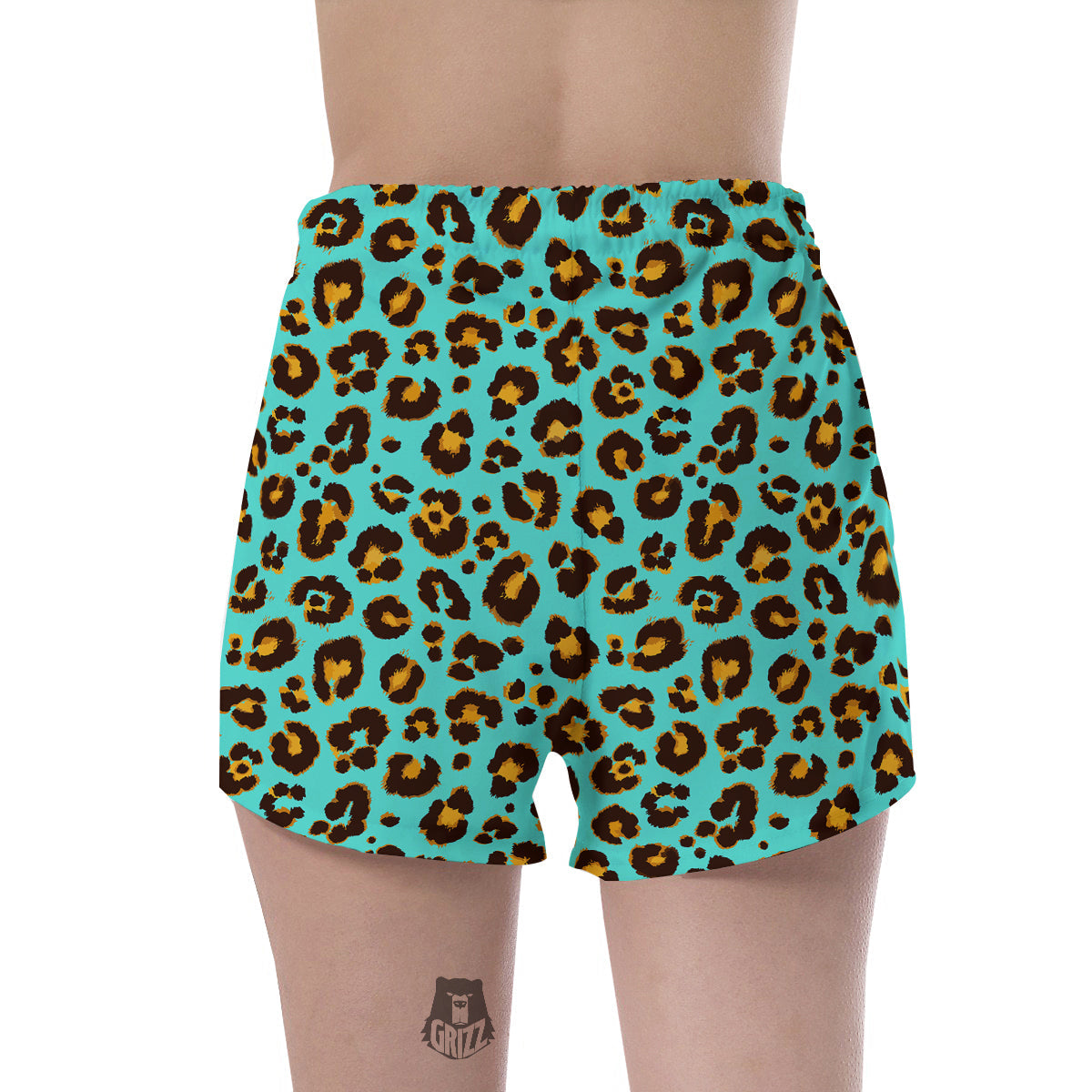 Leopard Turquoise Print Pattern Women's Shorts-grizzshop