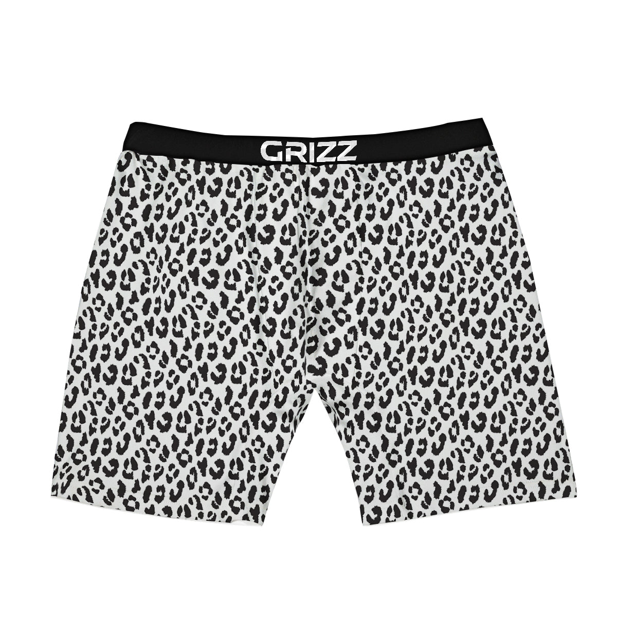 Leopard White Print Pattern Boxer Briefs-grizzshop