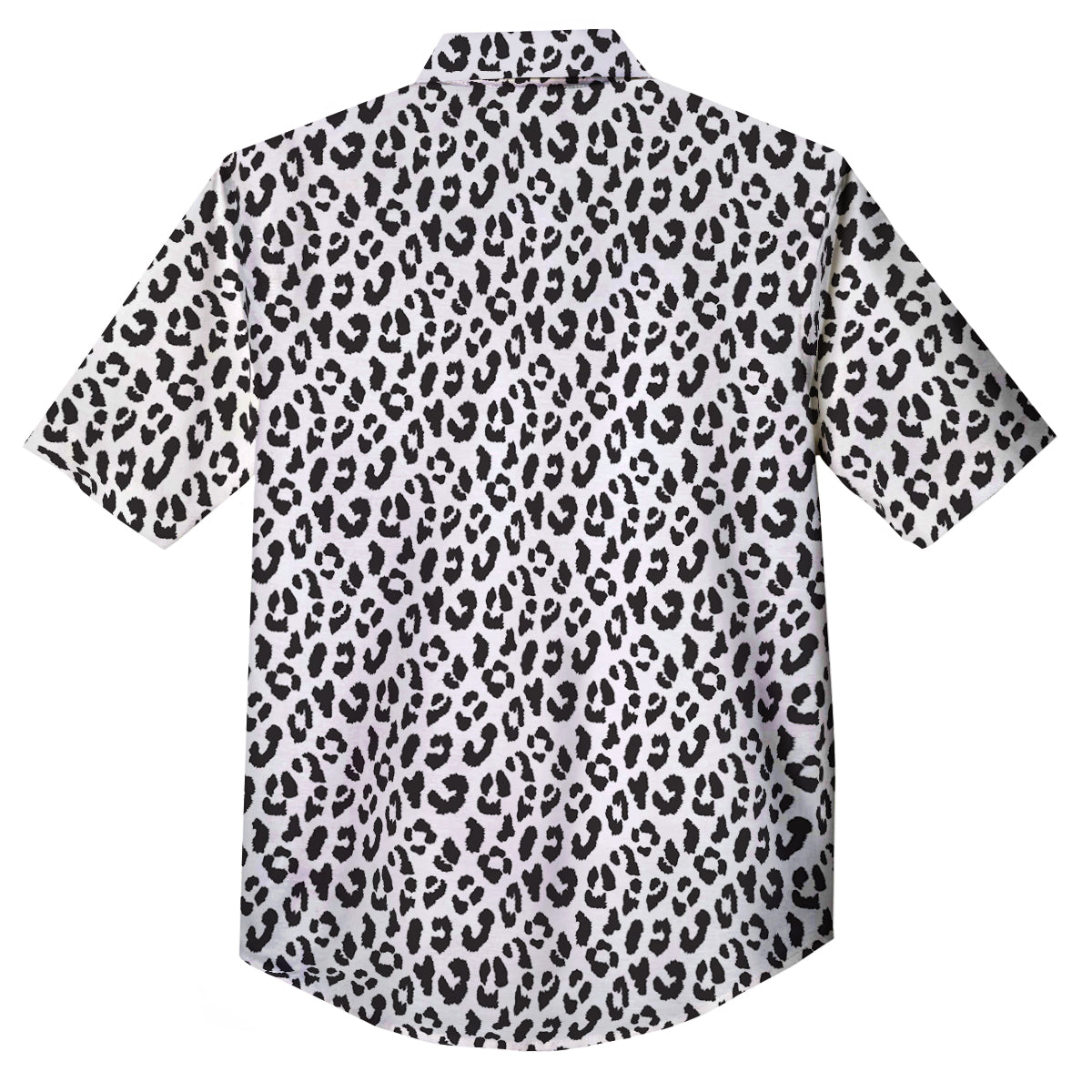 Leopard White Print Pattern Button Up Shirt-grizzshop