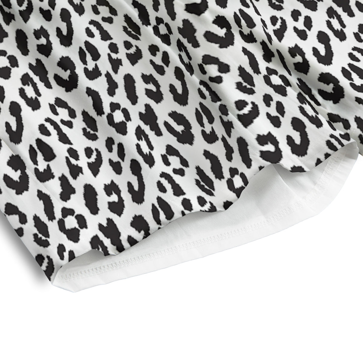 Leopard White Print Pattern Men's Athletic Shorts