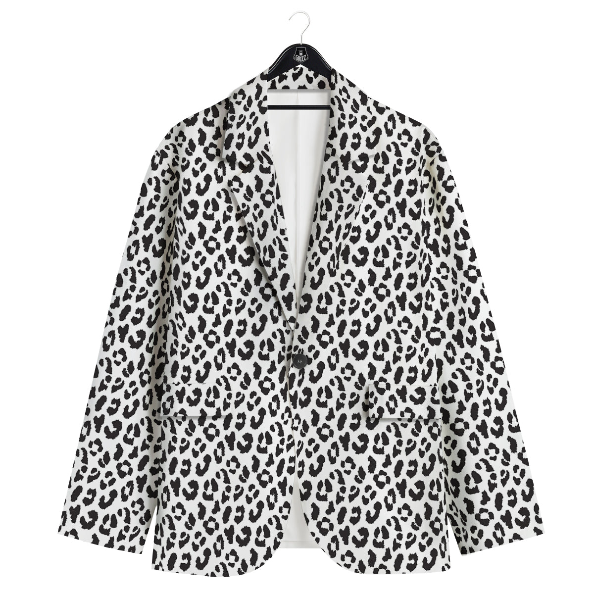 Leopard White Print Pattern Men's Sport Coat-grizzshop