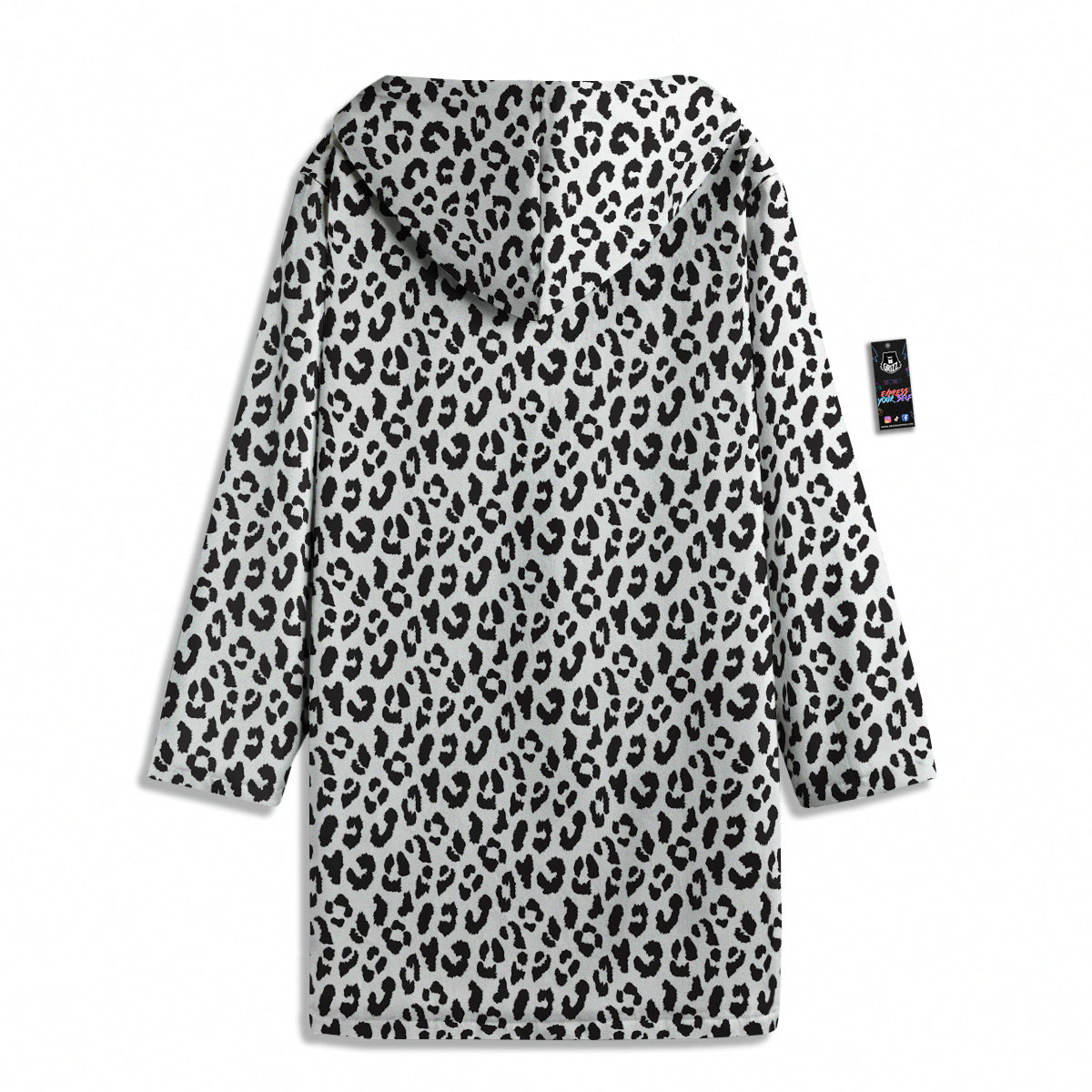 Leopard White Print Pattern Men's Windbreaker Jacket-grizzshop