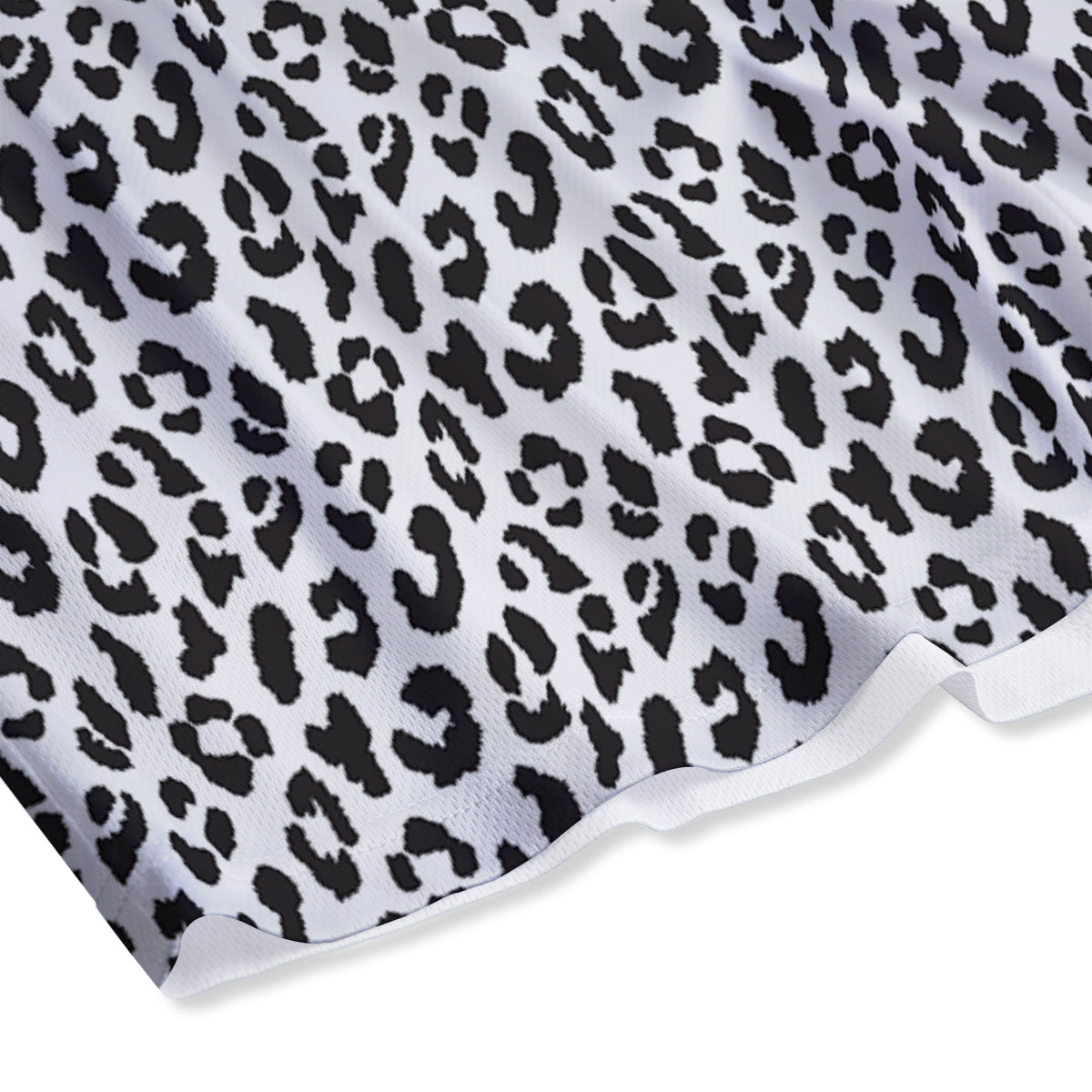 Leopard White Print Pattern Mesh Shorts