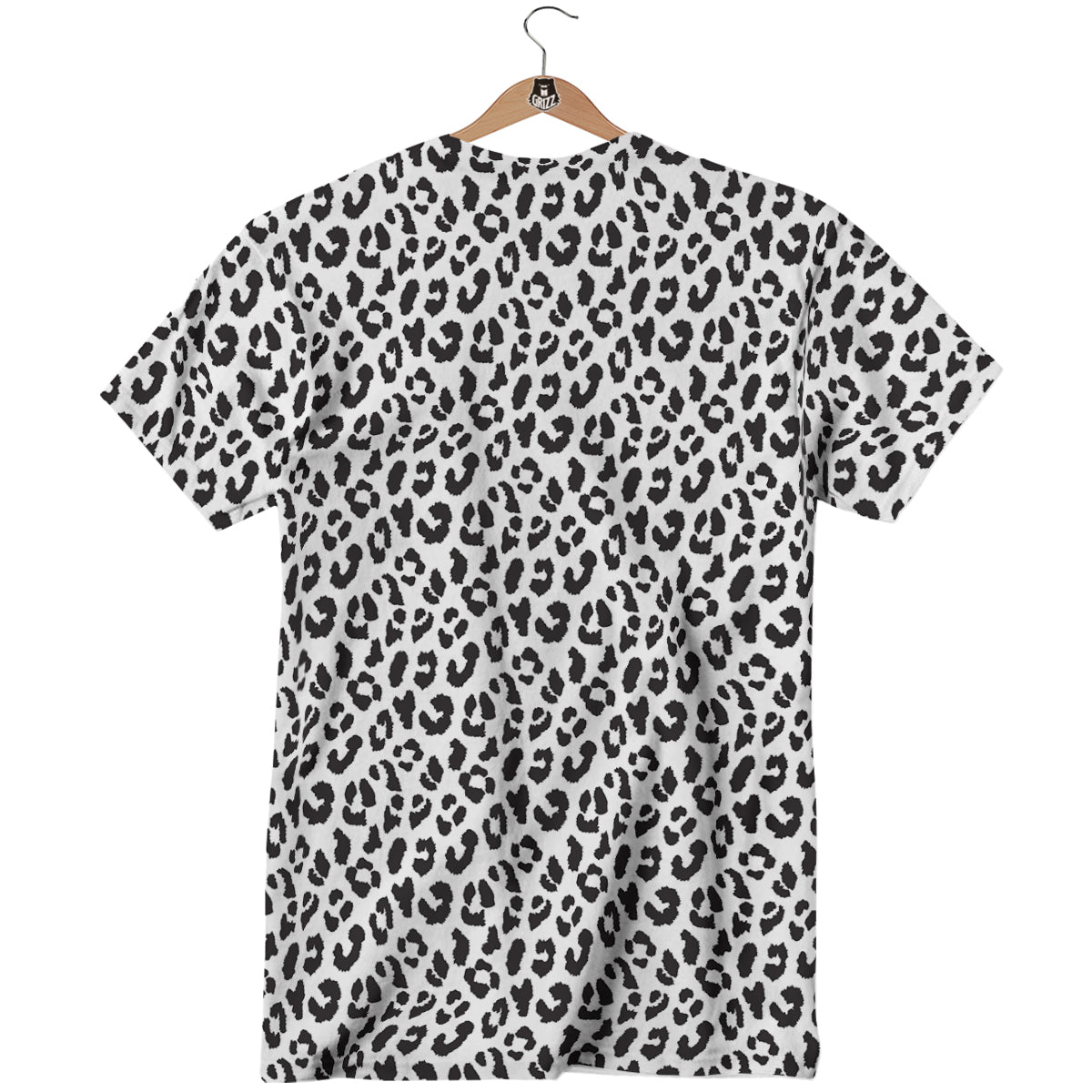 Leopard White Print Pattern T-Shirt-grizzshop