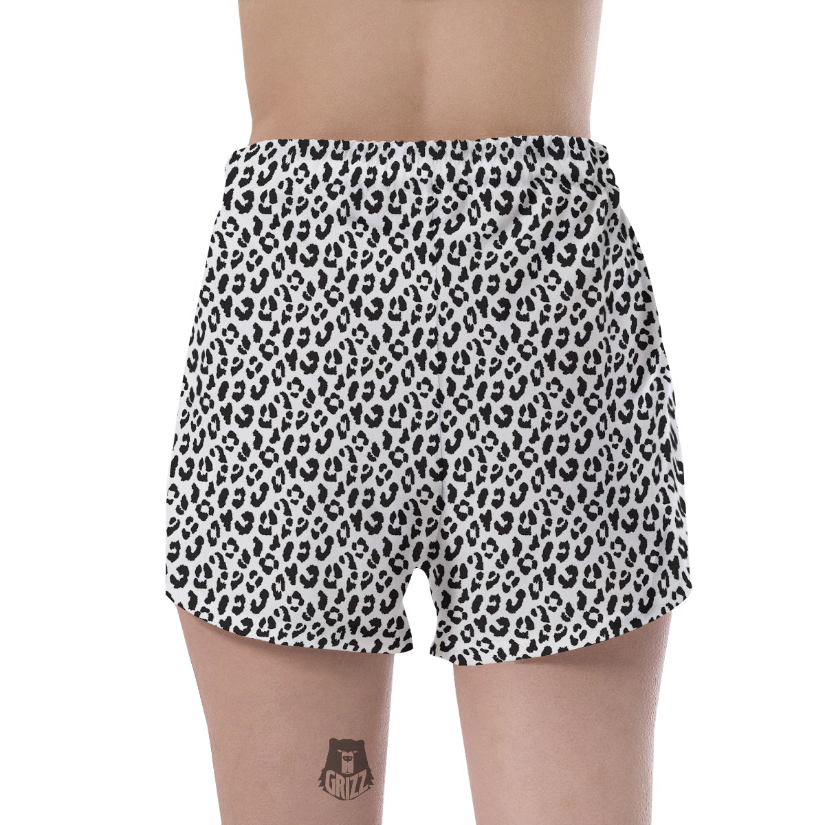Leopard White Print Pattern Women's Shorts-grizzshop
