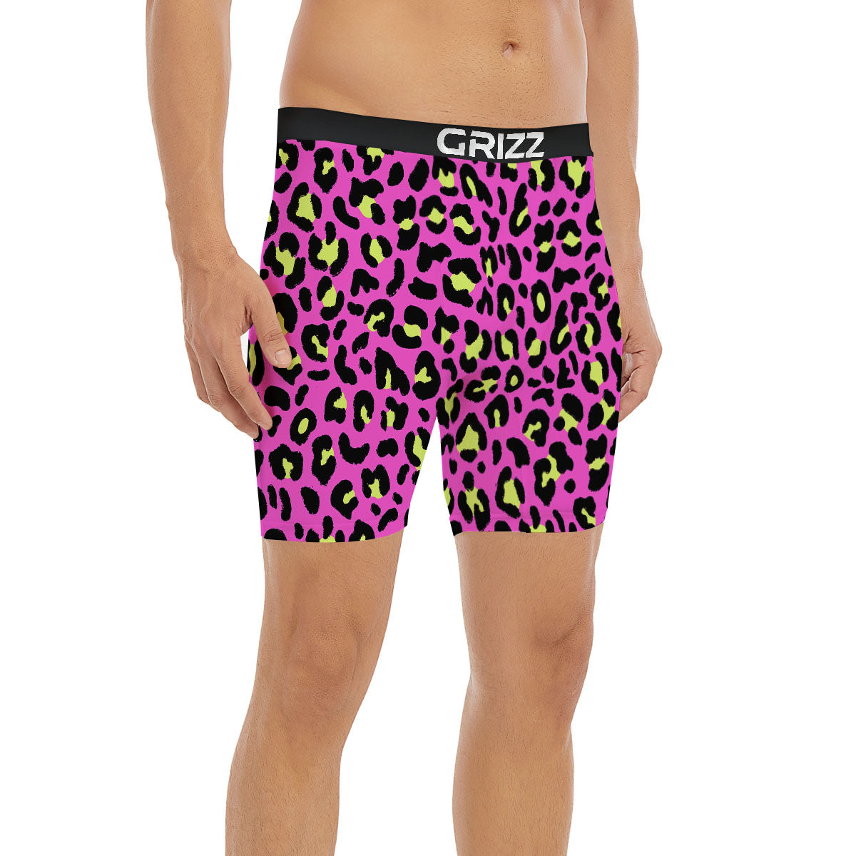 Leopard Yellow And Pink Print Boxer Briefs-grizzshop
