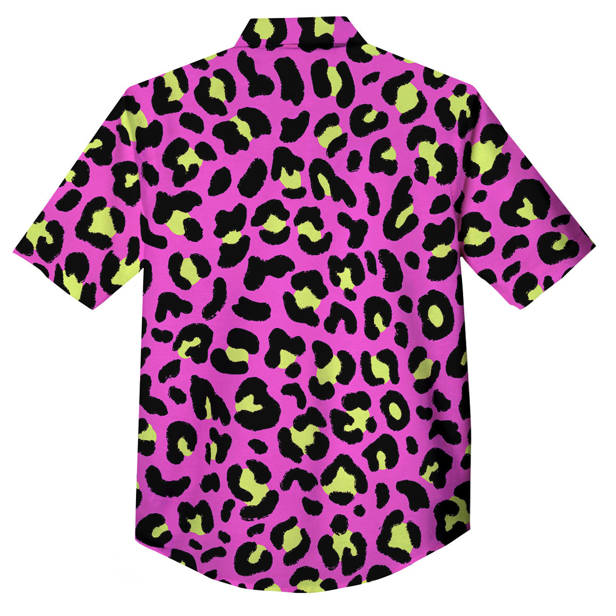 Leopard Yellow And Pink Print Button Up Shirt-grizzshop