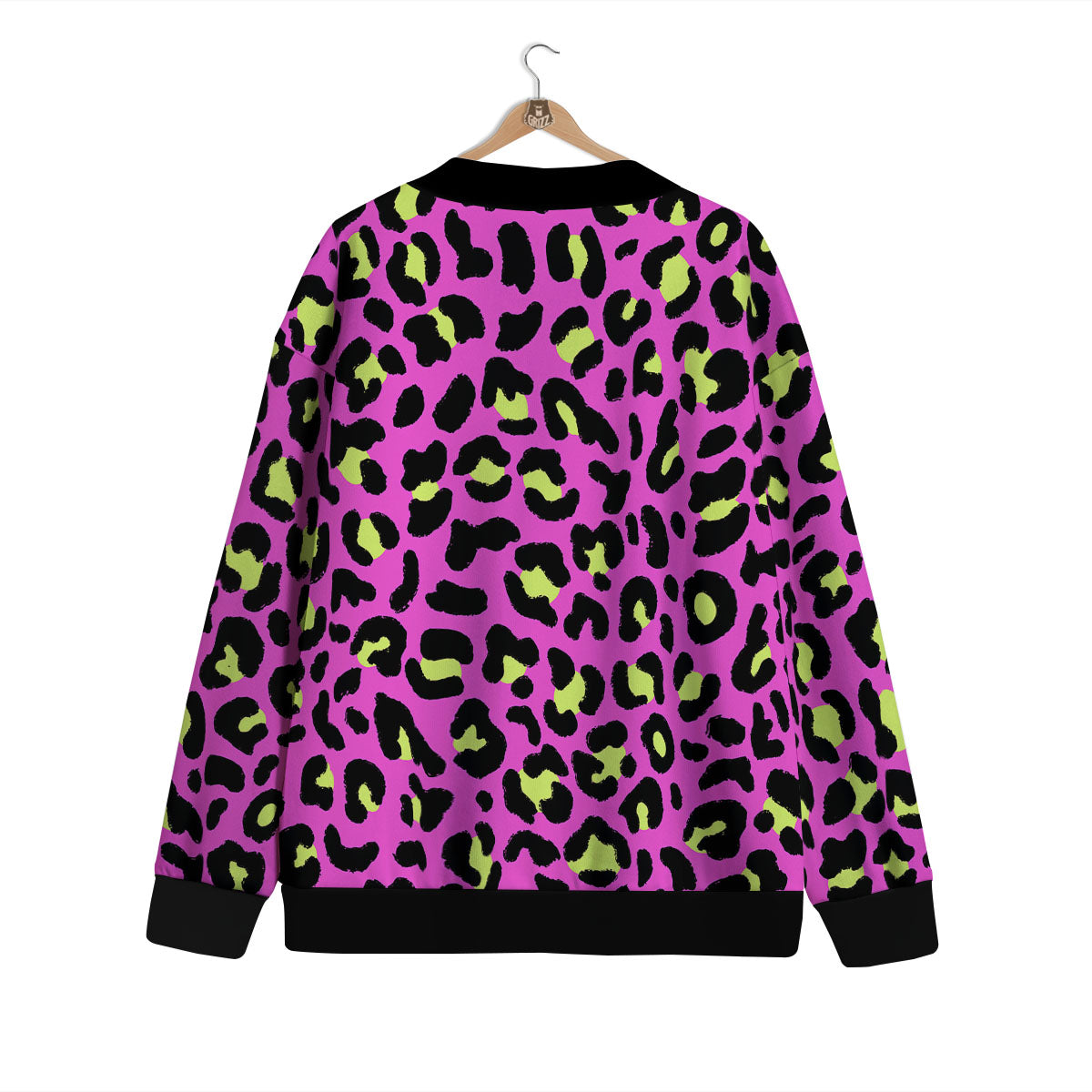 Leopard Yellow And Pink Print Cardigan-grizzshop
