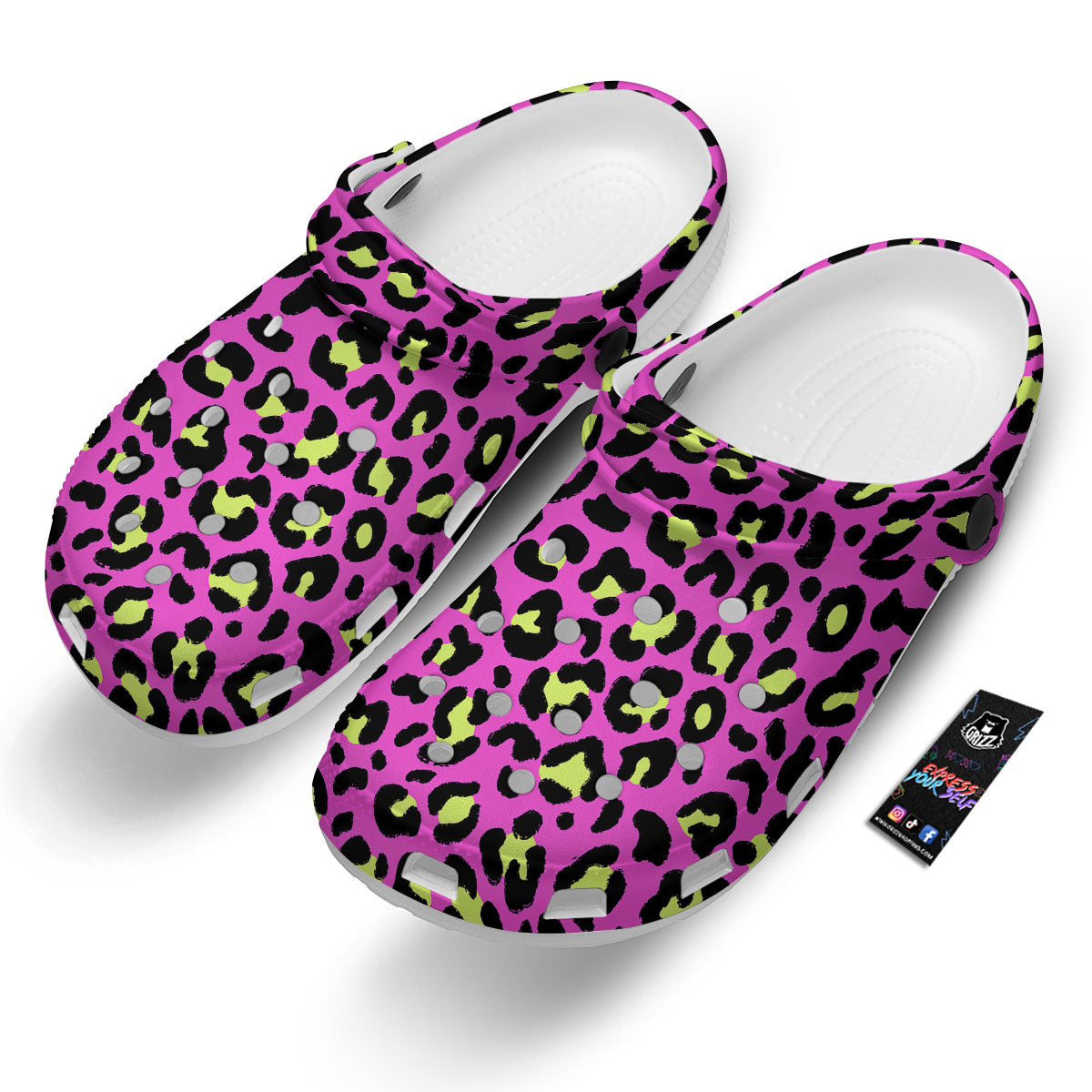 Leopard Yellow And Pink Print Clog-grizzshop