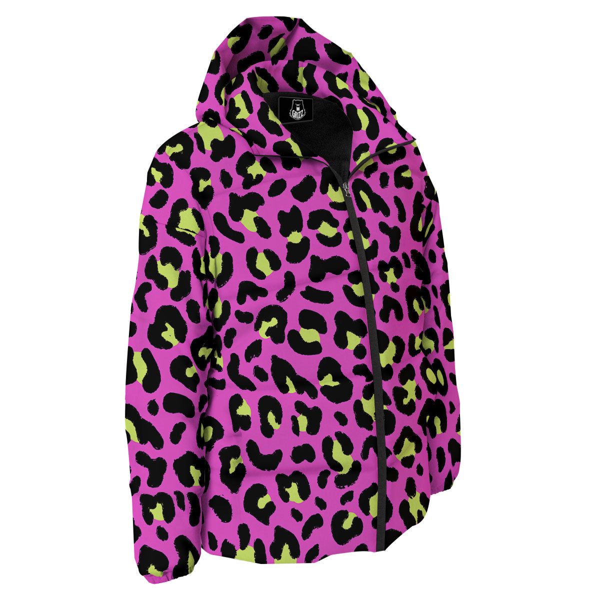 Leopard Yellow And Pink Print Down Jacket-grizzshop