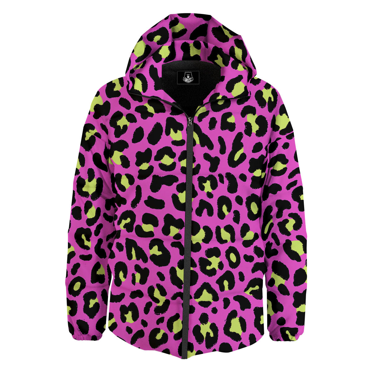 Leopard Yellow And Pink Print Down Jacket-grizzshop
