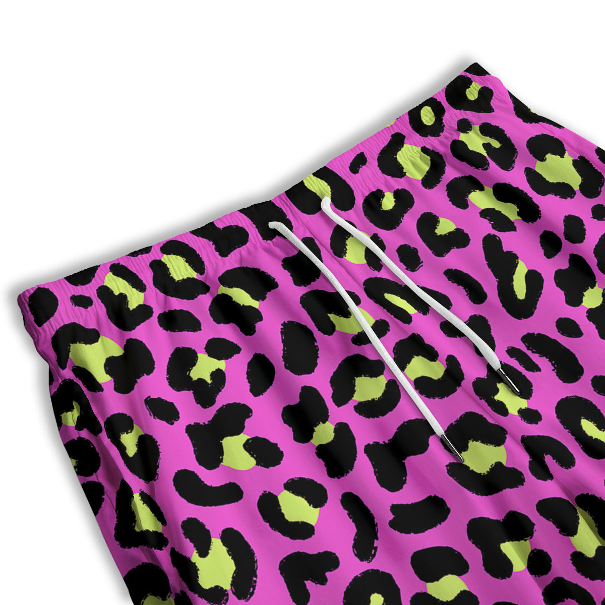 Leopard Yellow And Pink Print Men's Athletic Shorts
