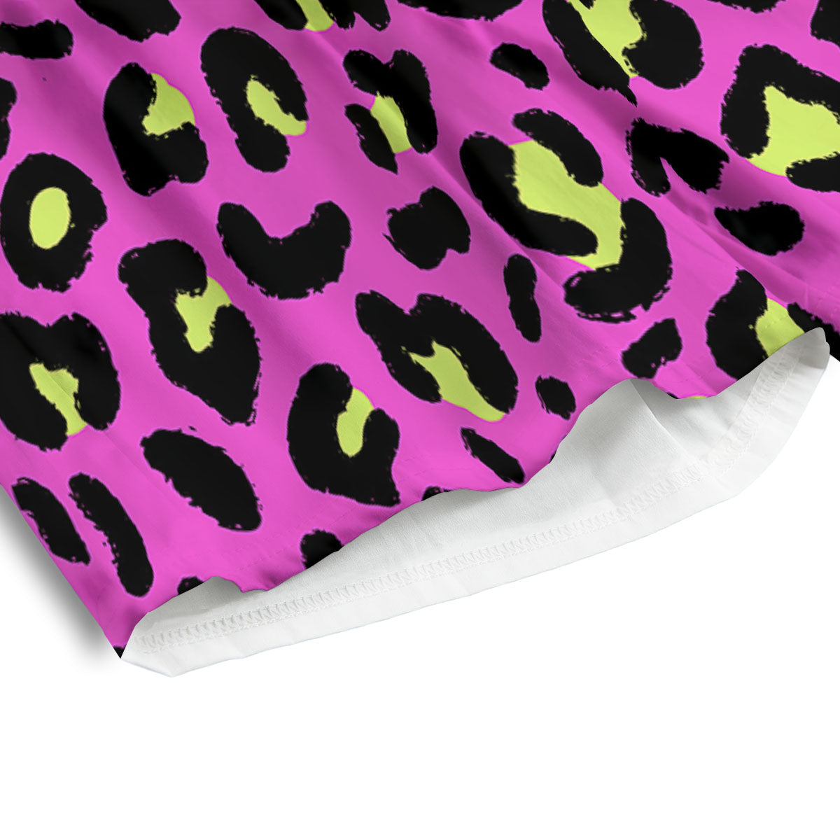 Leopard Yellow And Pink Print Men's Athletic Shorts