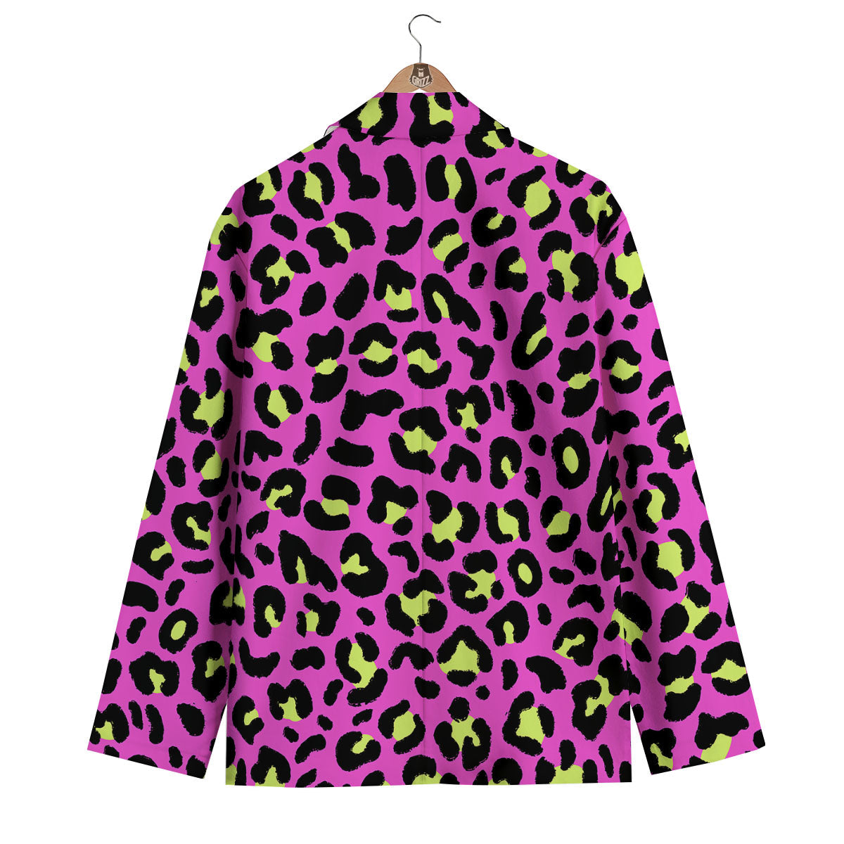 Leopard Yellow And Pink Print Men's Blazer-grizzshop