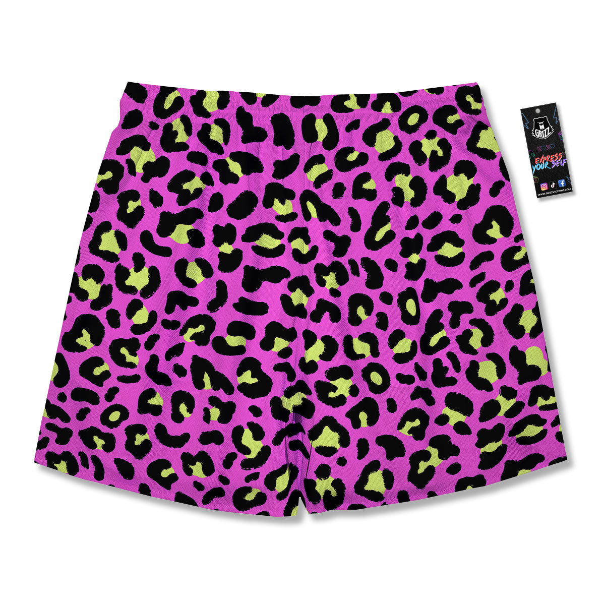 Leopard Yellow And Pink Print Men's Running Shorts-grizzshop