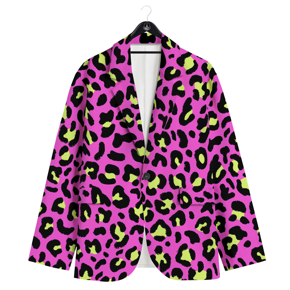 Leopard Yellow And Pink Print Men's Sport Coat-grizzshop