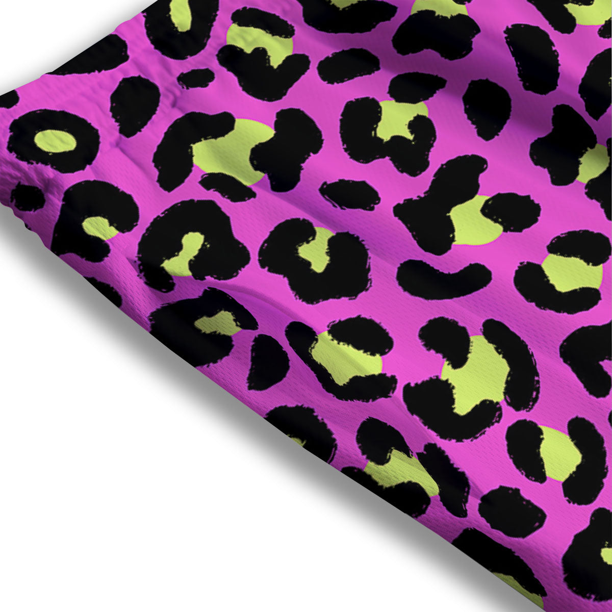 Leopard Yellow And Pink Print Mesh Shorts
