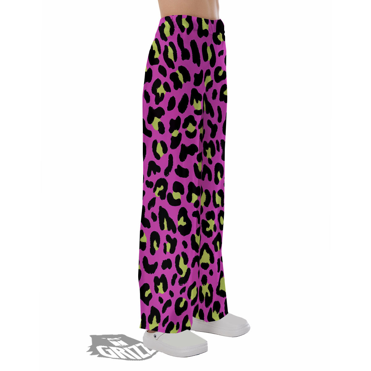 Leopard Yellow And Pink Print Pajama Pants-grizzshop