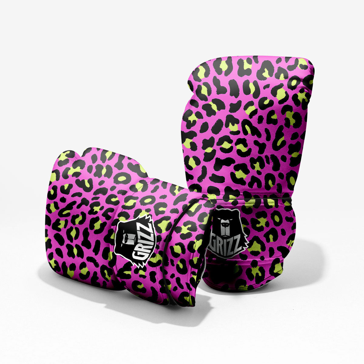Leopard Yellow And Pink Print Pro Boxing Glove