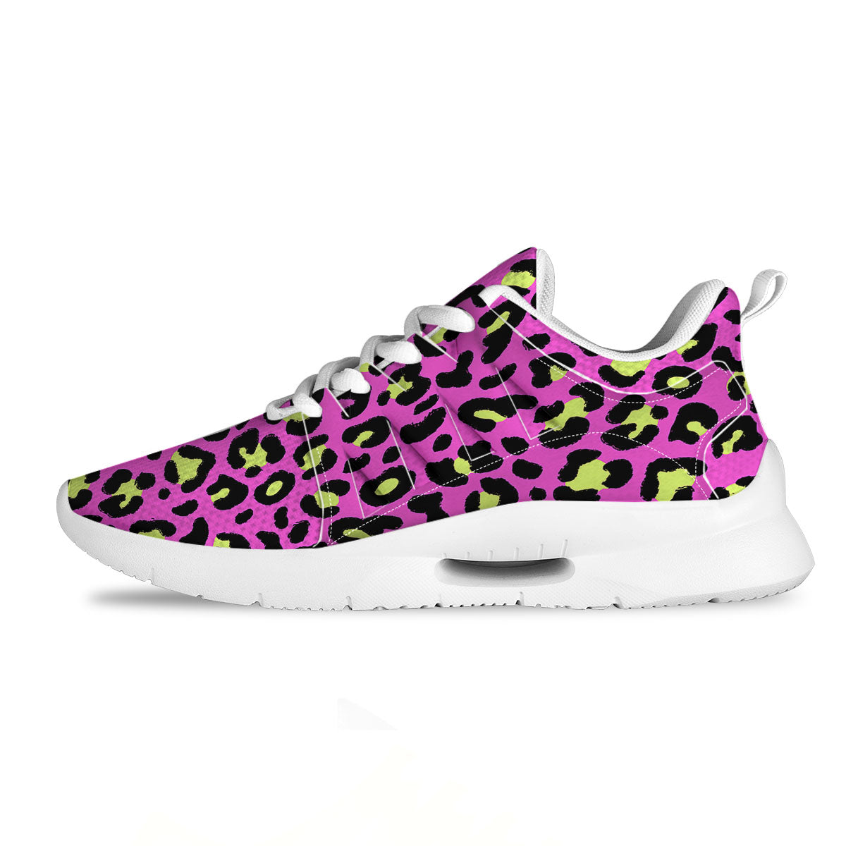 Leopard Yellow And Pink Print Tennis Shoes-grizzshop