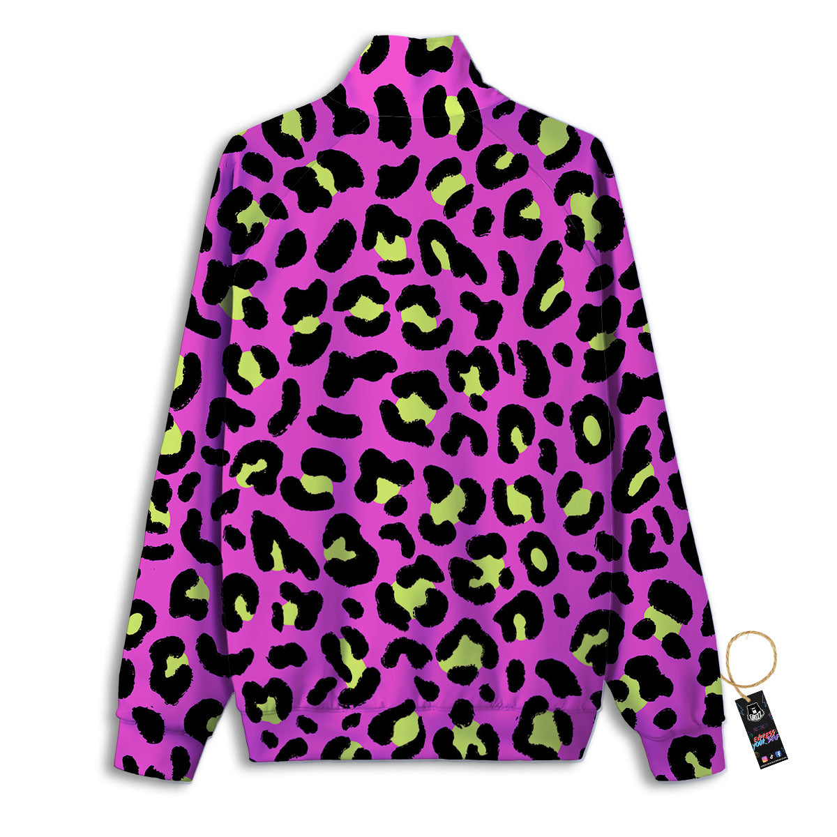 Leopard Yellow And Pink Print Track Jacket-grizzshop