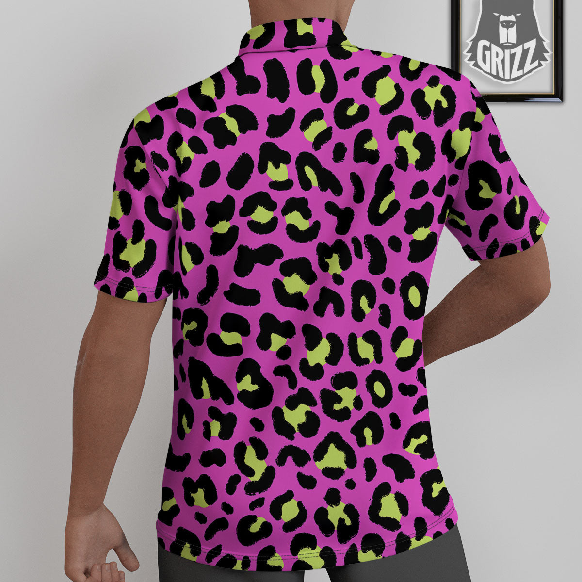 Leopard Yellow And Pink Print Untucked Shirts-grizzshop