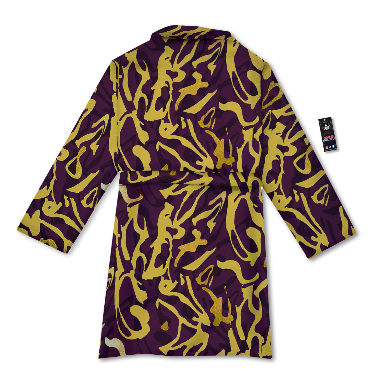 Leopard Yellow And Purple Print Pattern Bathrobe-grizzshop