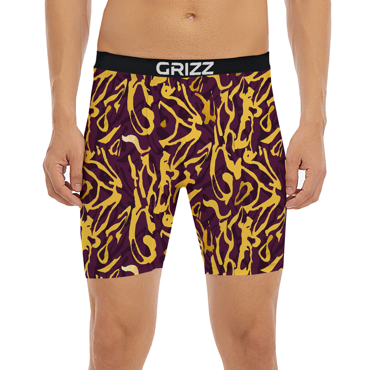 Leopard Yellow And Purple Print Pattern Boxer Briefs-grizzshop