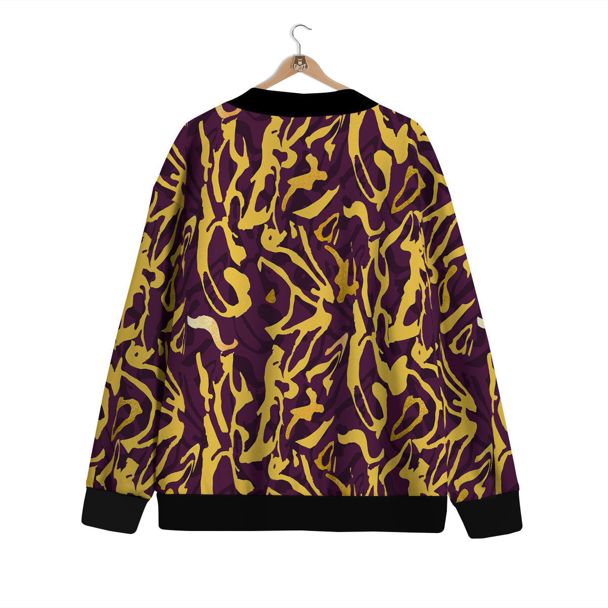 Leopard Yellow And Purple Print Pattern Cardigan-grizzshop