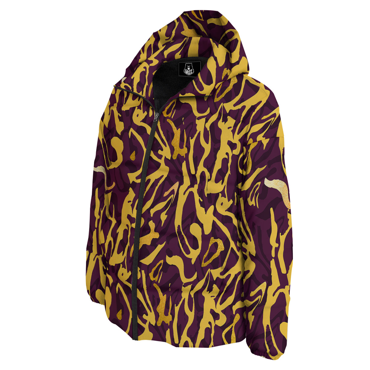 Leopard Yellow And Purple Print Pattern Down Jacket-grizzshop