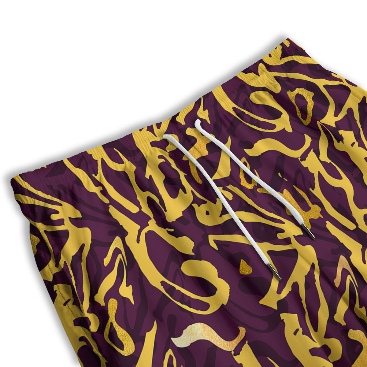 Leopard Yellow And Purple Print Pattern Men's Athletic Shorts