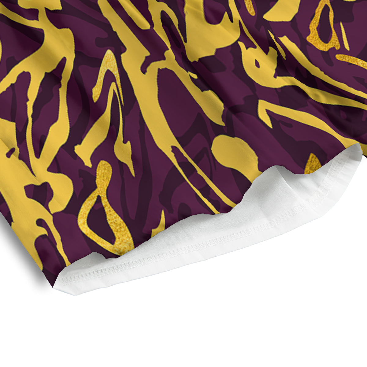 Leopard Yellow And Purple Print Pattern Men's Athletic Shorts