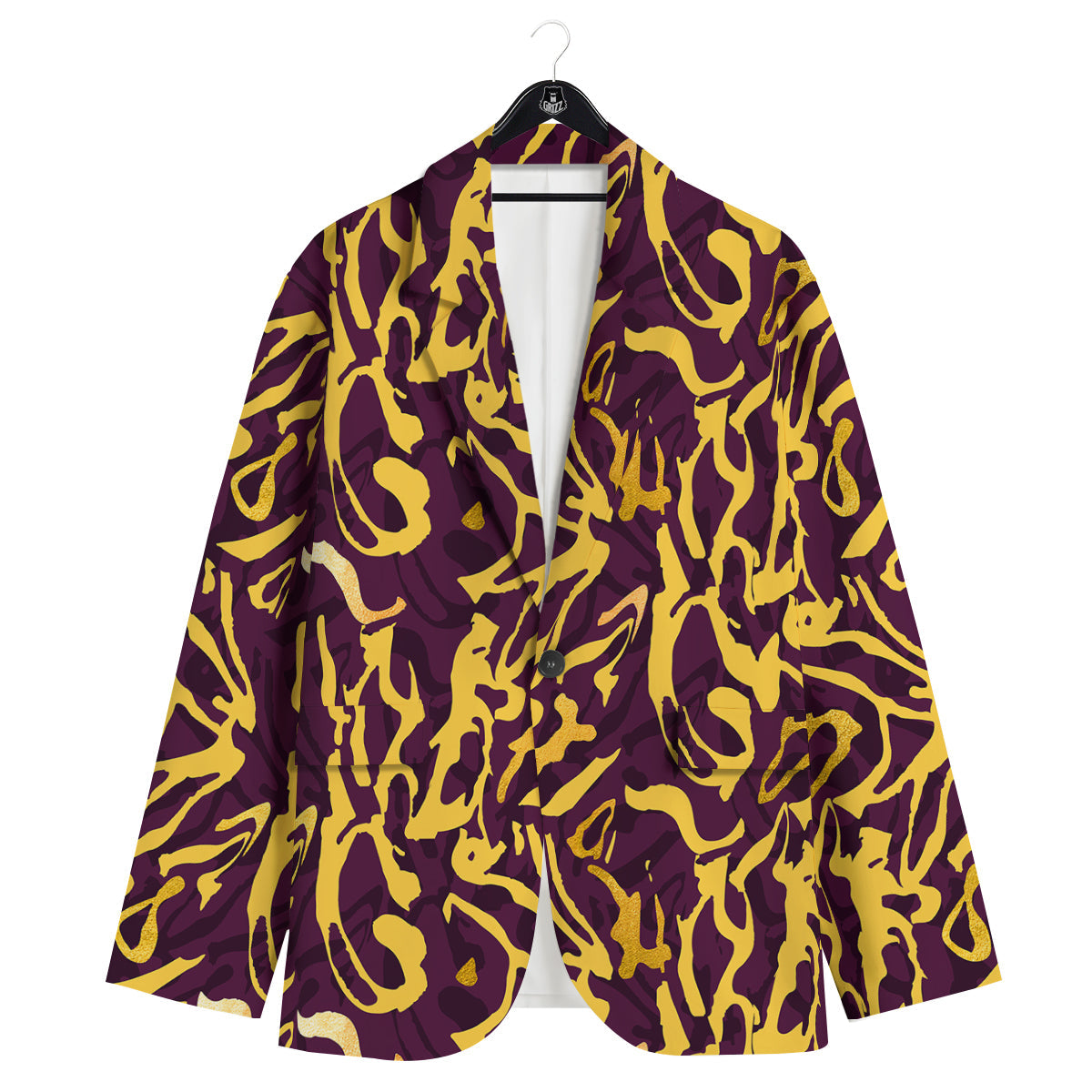 Leopard Yellow And Purple Print Pattern Men's Sport Coat-grizzshop