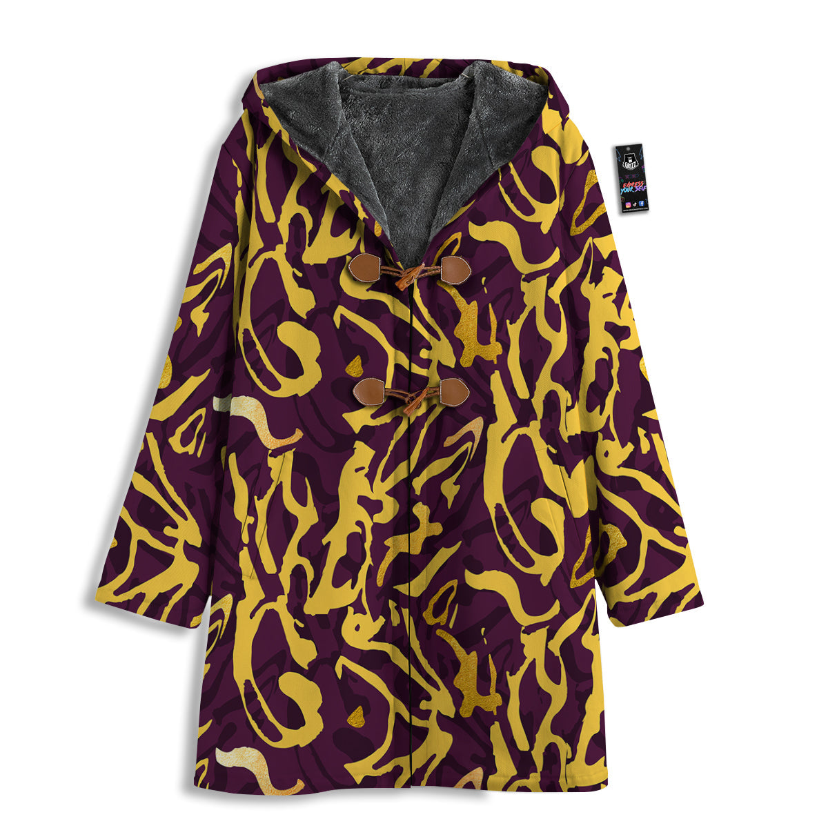 Leopard Yellow And Purple Print Pattern Men's Windbreaker Jacket-grizzshop