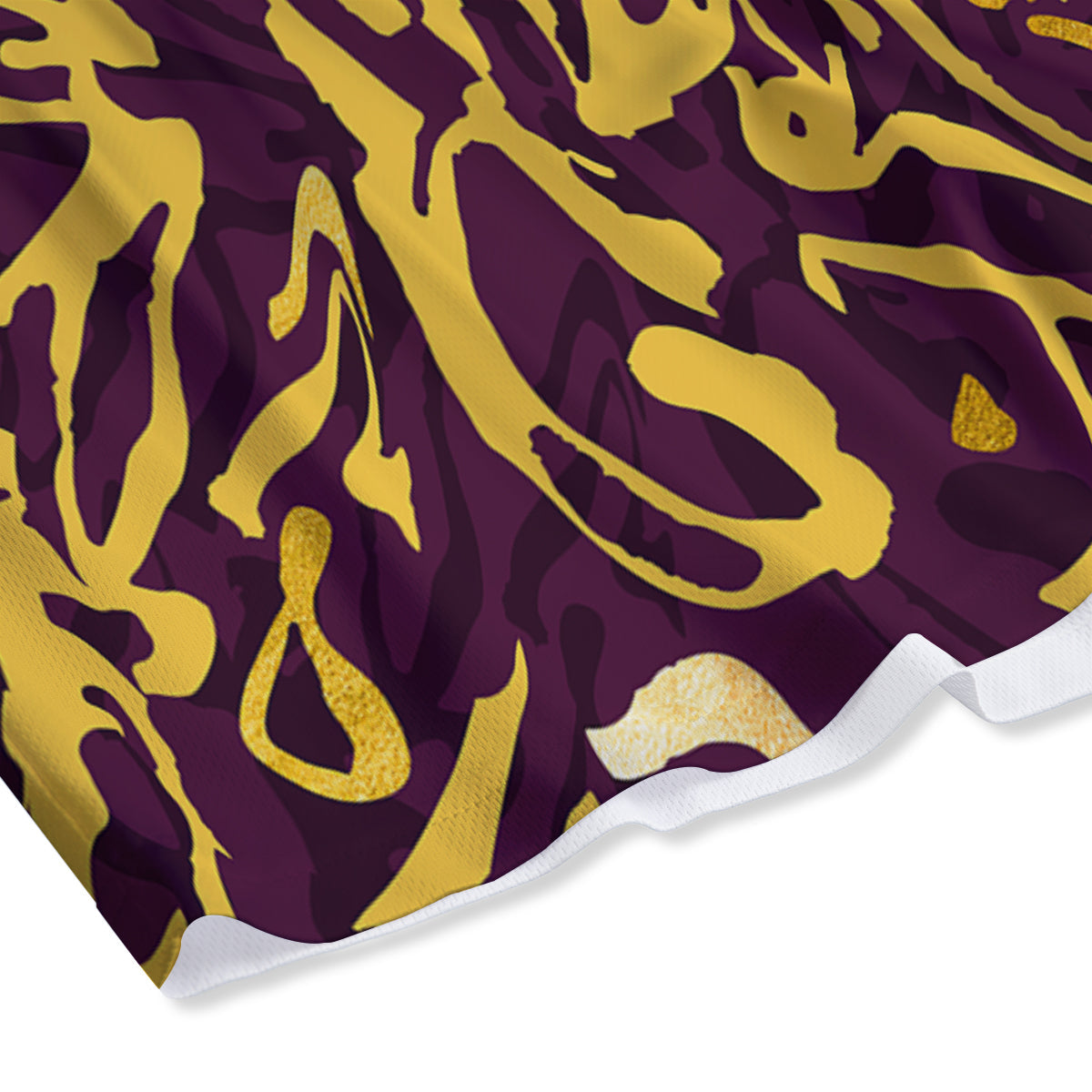Leopard Yellow And Purple Print Pattern Mesh Shorts
