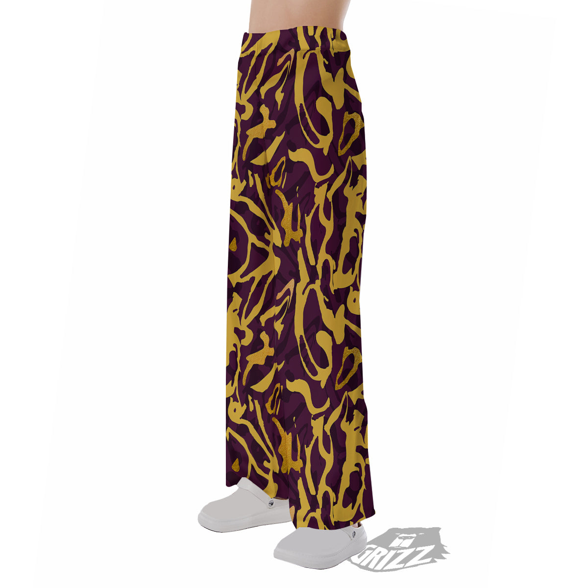 Leopard Yellow And Purple Print Pattern Pajama Pants-grizzshop