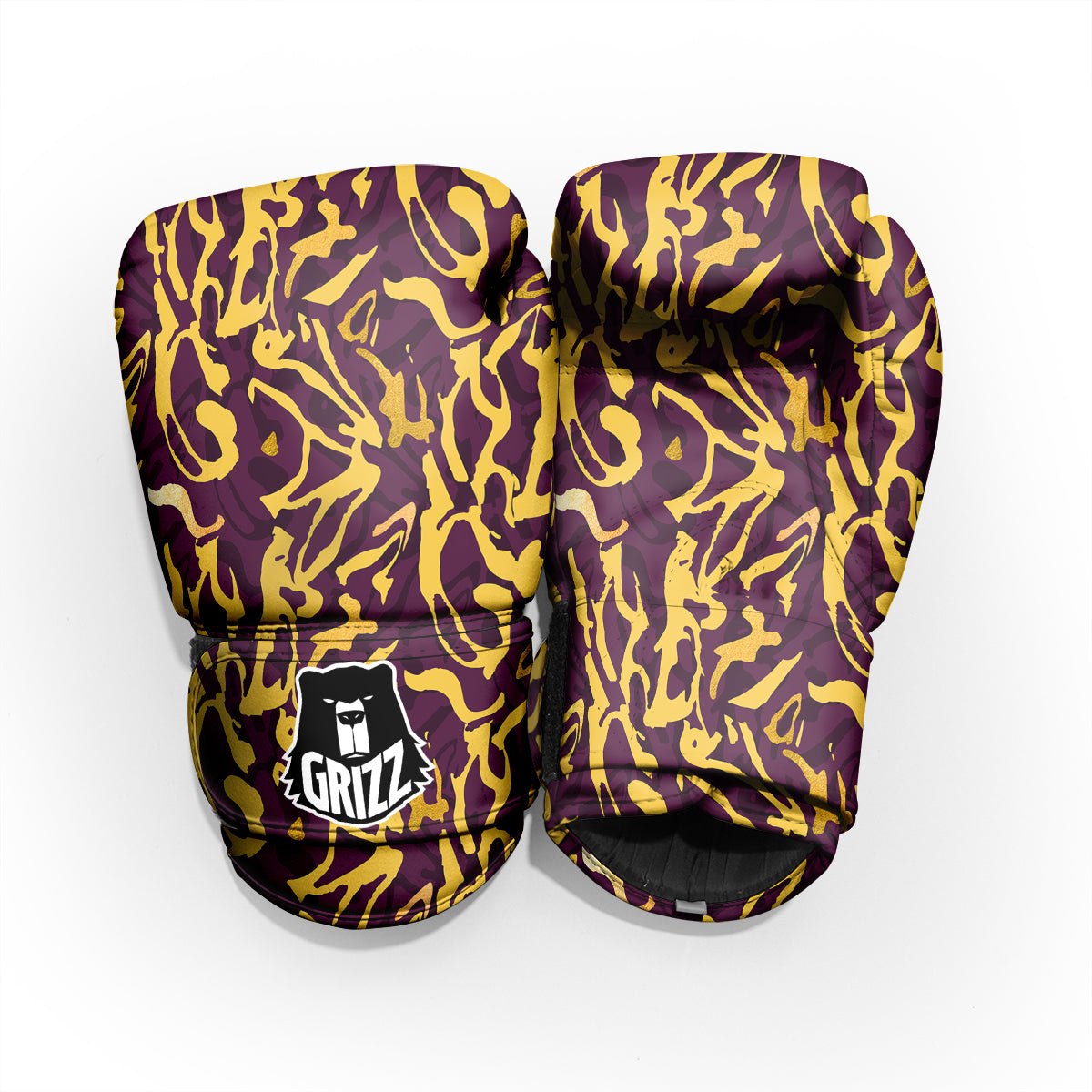 Leopard Yellow And Purple Print Pattern Pro Boxing Glove