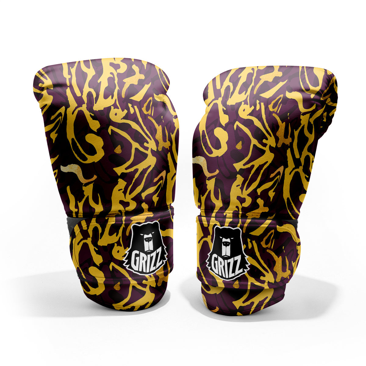 Leopard Yellow And Purple Print Pattern Pro Boxing Glove