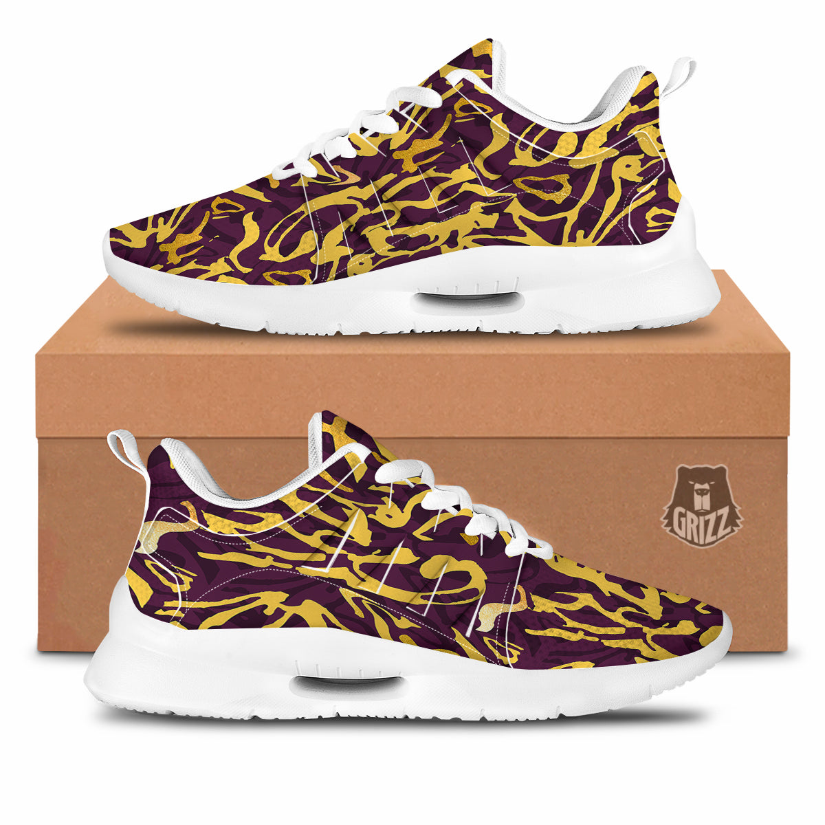 Leopard Yellow And Purple Print Pattern Tennis Shoes-grizzshop