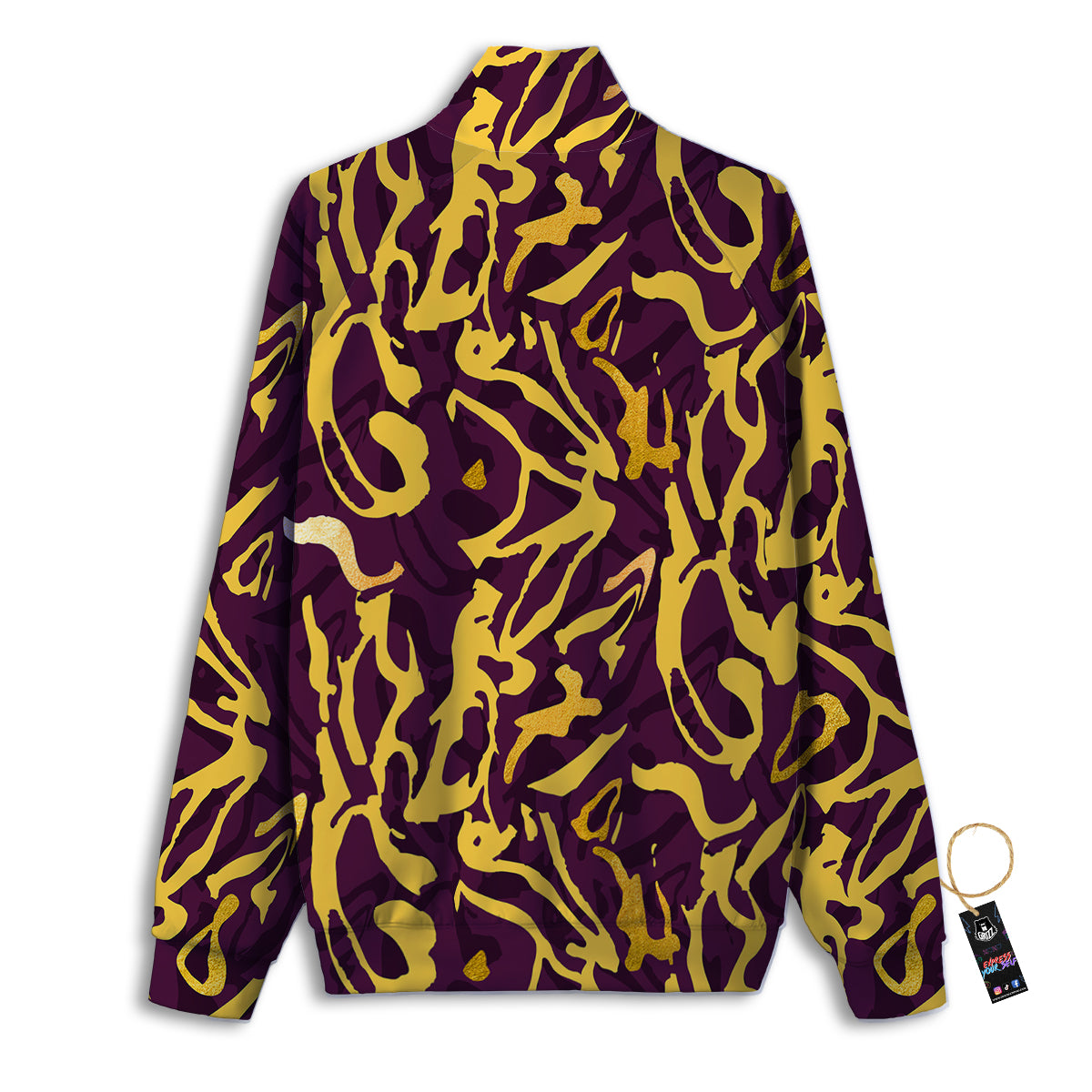 Leopard Yellow And Purple Print Pattern Track Jacket-grizzshop
