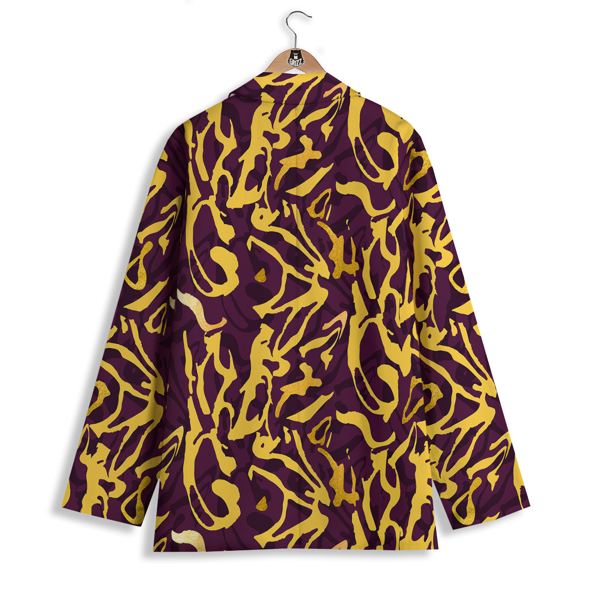 Leopard Yellow And Purple Print Pattern Women's Blazer-grizzshop