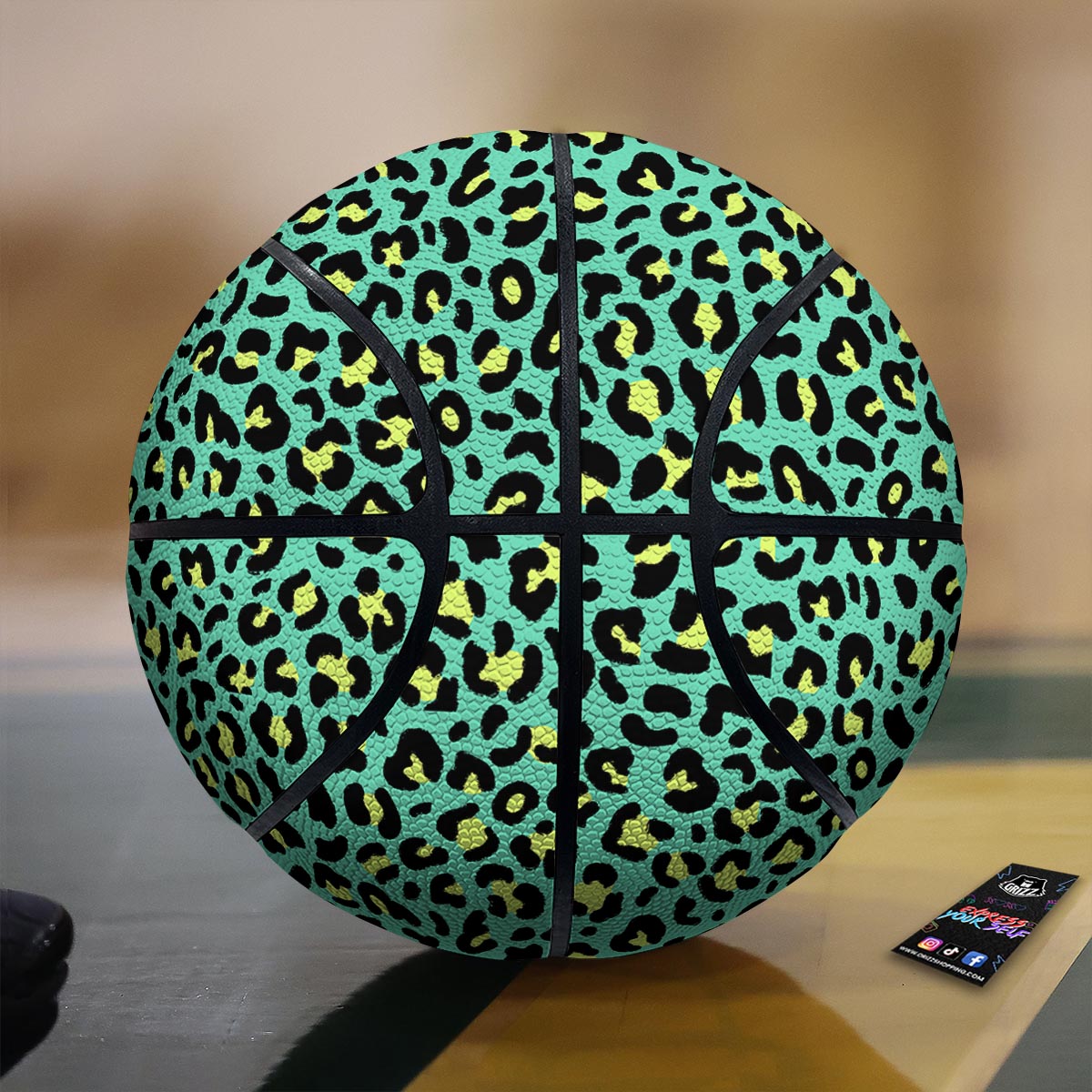 Leopard Yellow And Teal Print Pattern Basketball