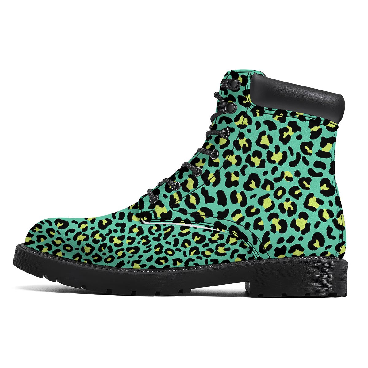 Leopard Yellow And Teal Print Pattern Boots-grizzshop