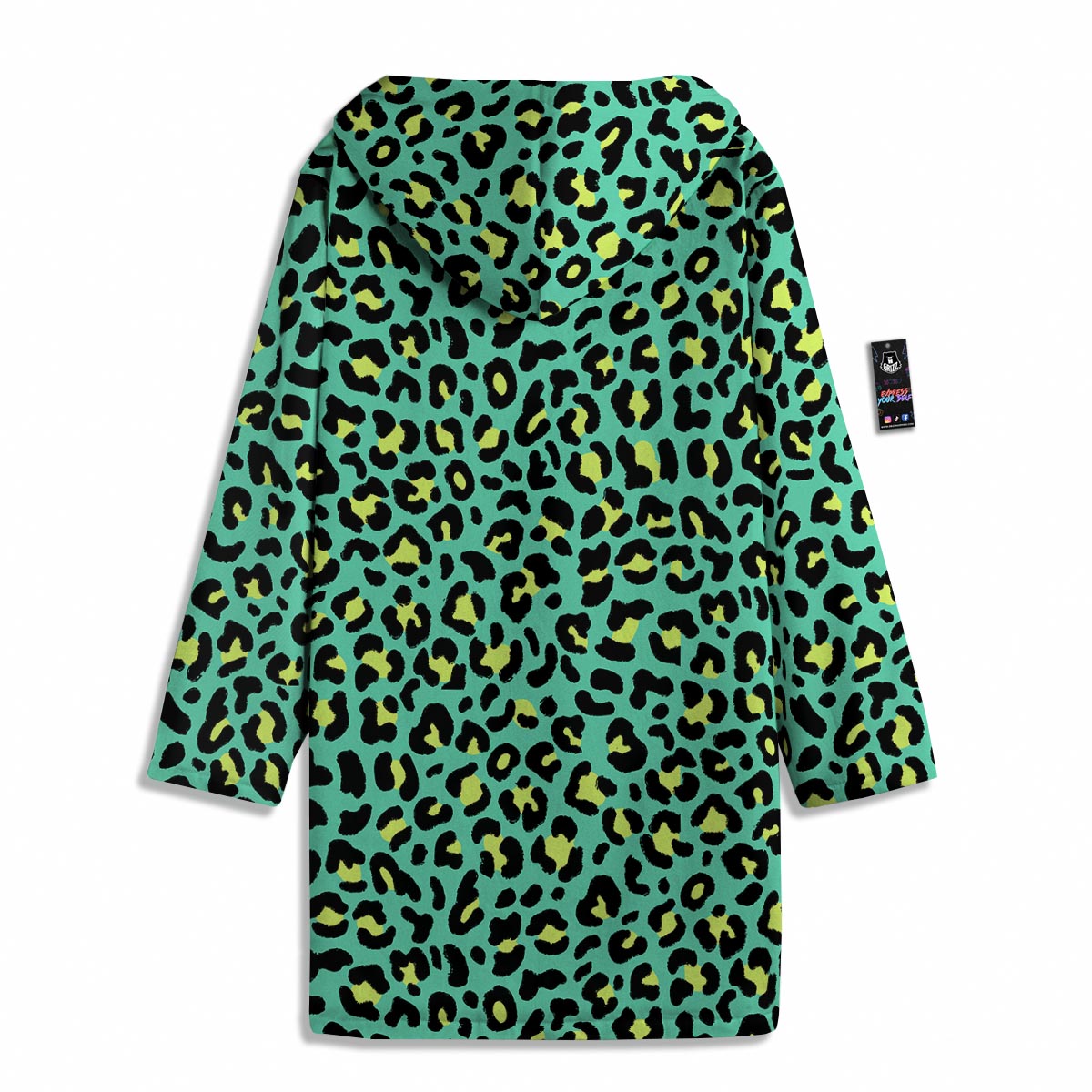 Leopard Yellow And Teal Print Pattern Men's Windbreaker Jacket-grizzshop