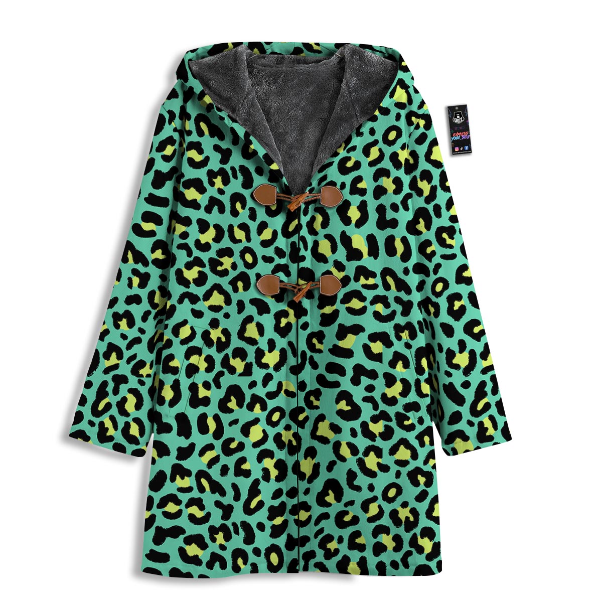 Leopard Yellow And Teal Print Pattern Men's Windbreaker Jacket-grizzshop