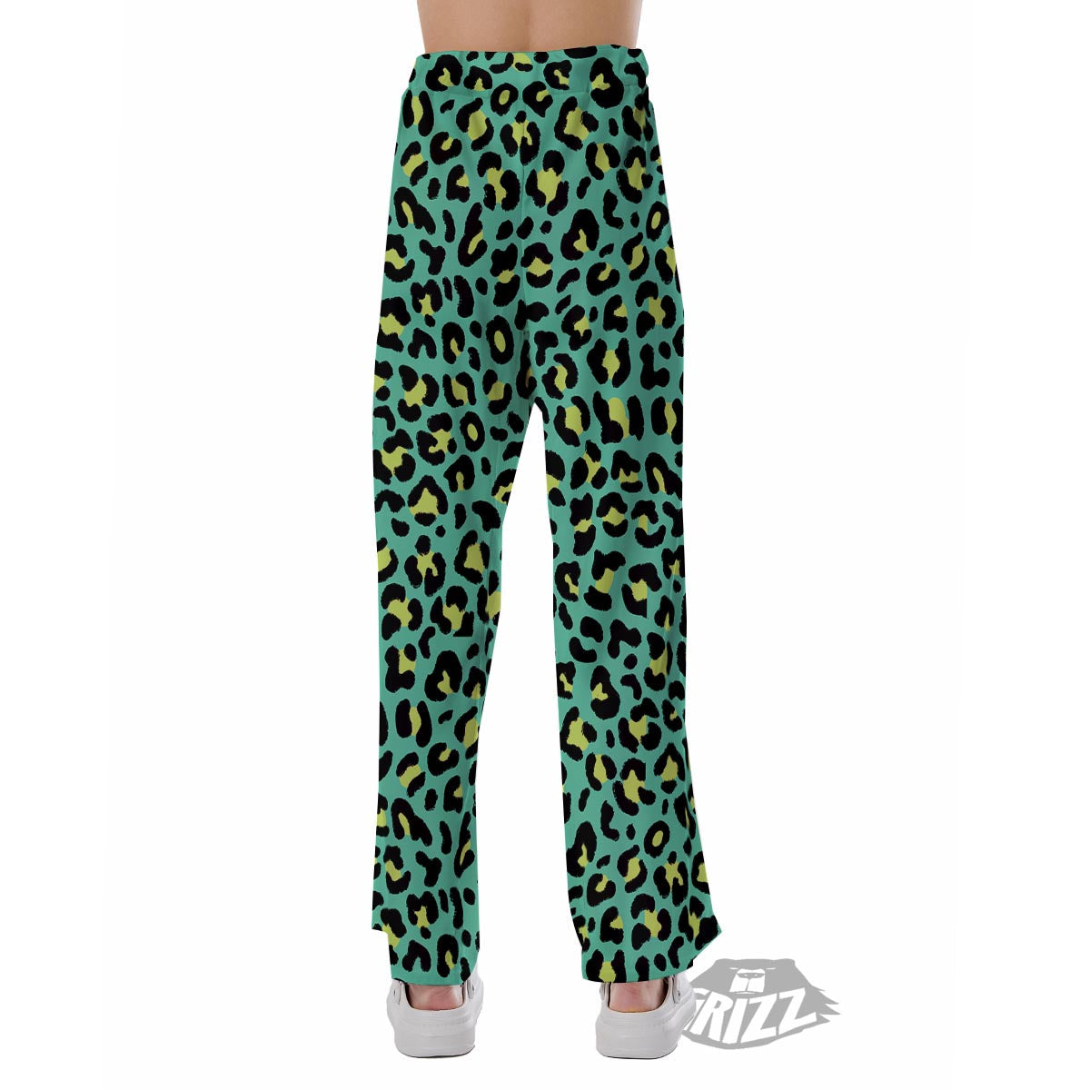 Leopard Yellow And Teal Print Pattern Pajama Pants-grizzshop