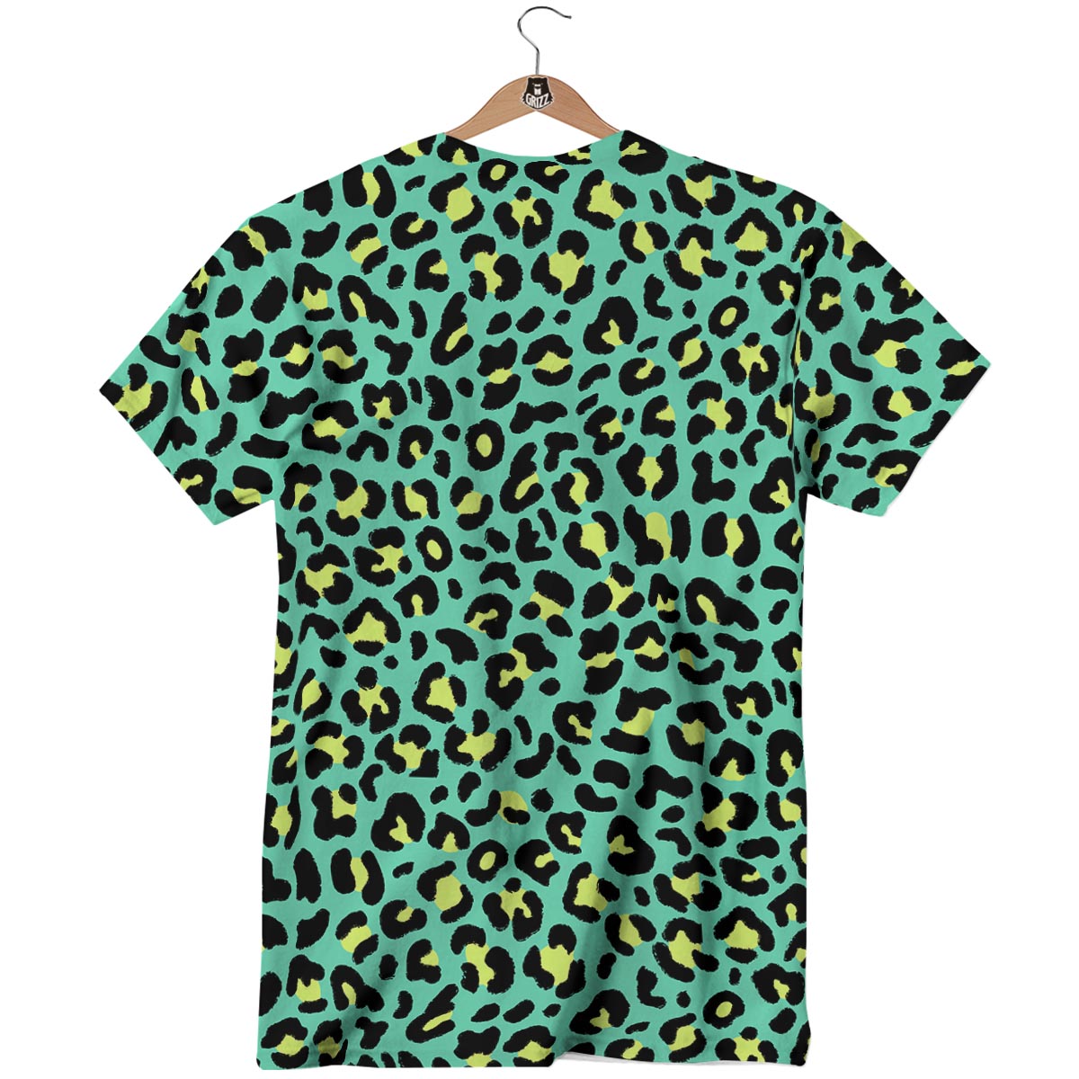 Leopard Yellow And Teal Print Pattern T-Shirt-grizzshop
